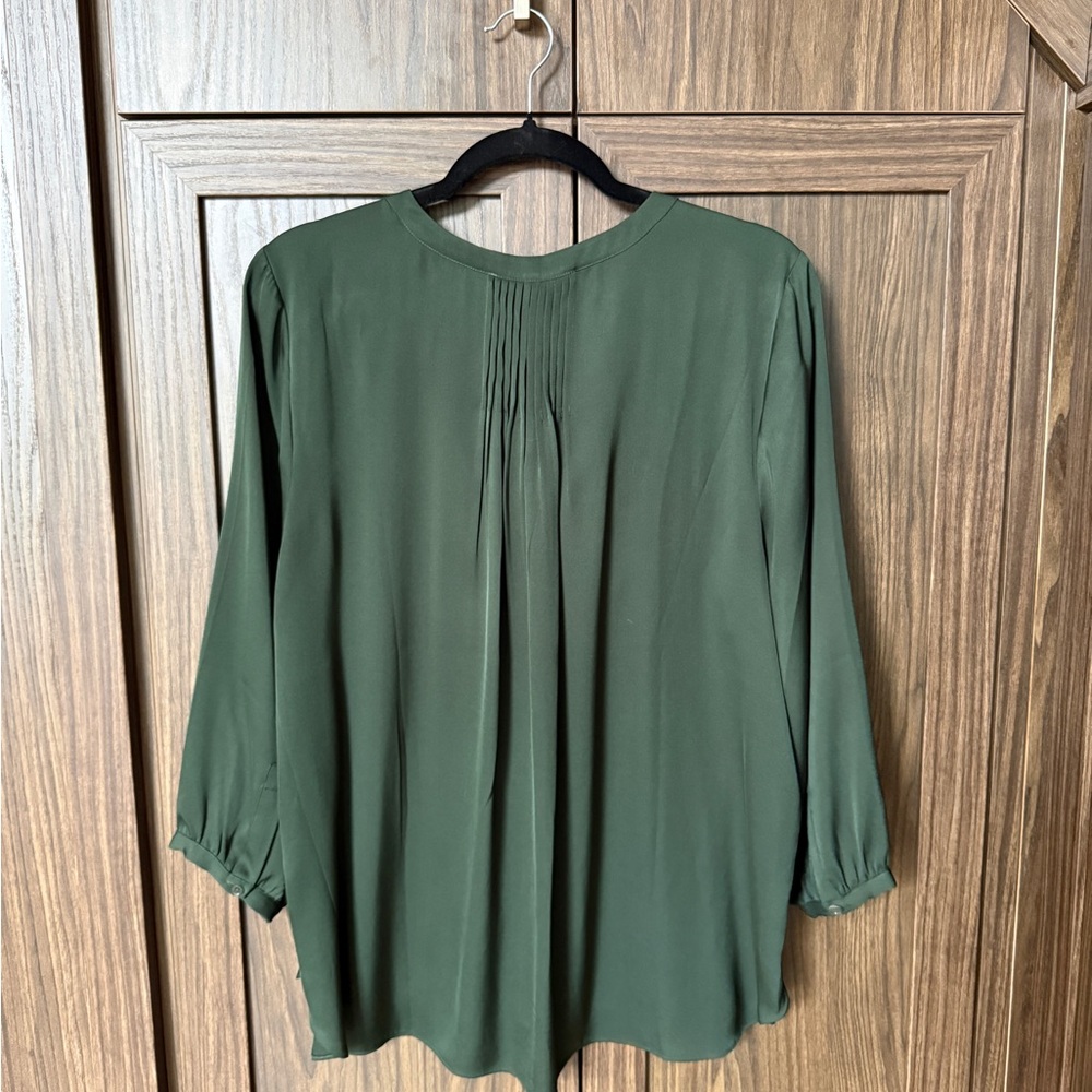 Washable Stretch Silk Split Neck Blouse - image 7